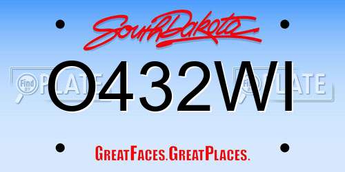 O432WI South Dakota License Plate