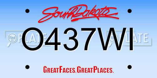 O437WI South Dakota License Plate