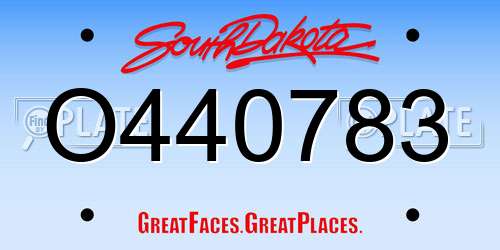 O440783 South Dakota License Plate