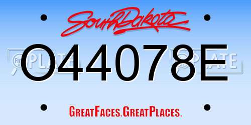O44078E South Dakota License Plate