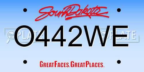 O442WE South Dakota License Plate