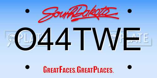 O44TWE South Dakota License Plate