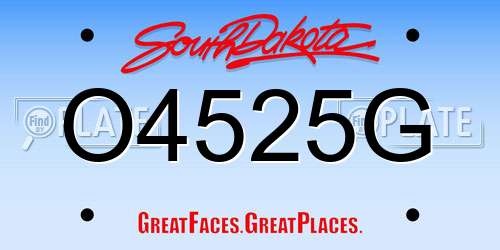 O4525G South Dakota License Plate