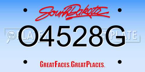 O4528G South Dakota License Plate