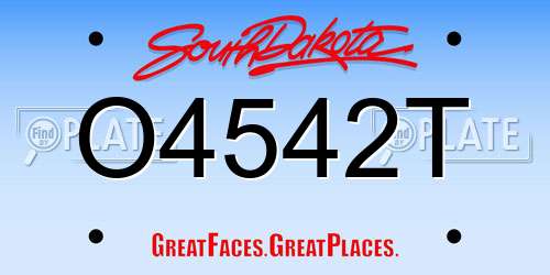 O4542T South Dakota License Plate