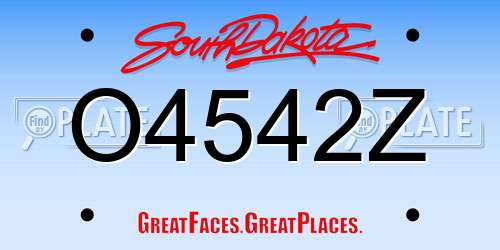 O4542Z South Dakota License Plate