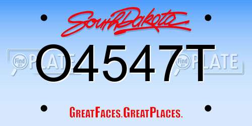 O4547T South Dakota License Plate