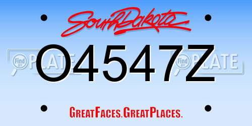 O4547Z South Dakota License Plate