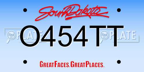 O454TT South Dakota License Plate