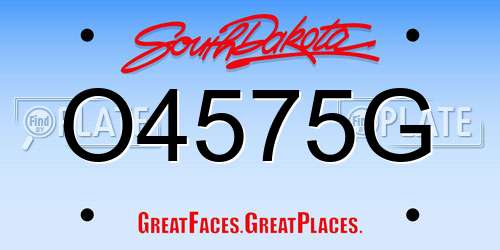 O4575G South Dakota License Plate