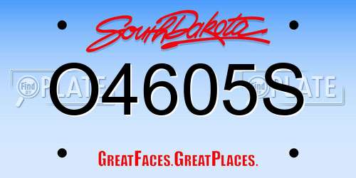 O4605S South Dakota License Plate