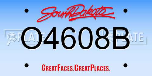 O4608B South Dakota License Plate