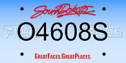 O4608S South Dakota License Plate