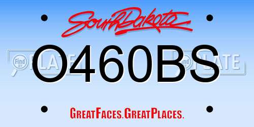 O460BS South Dakota License Plate