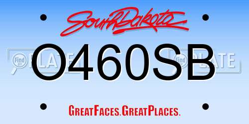 O460SB South Dakota License Plate