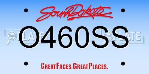 O460SS South Dakota License Plate
