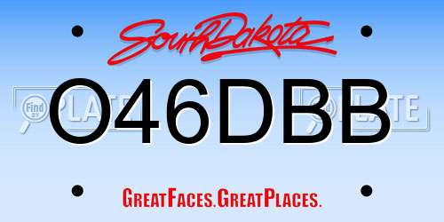 O46DBB South Dakota License Plate