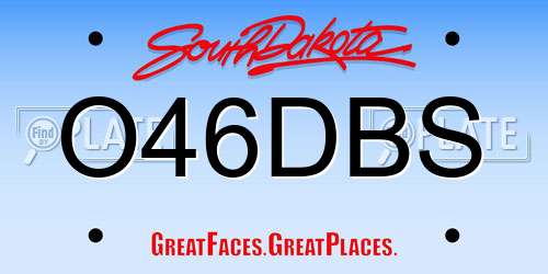 O46DBS South Dakota License Plate