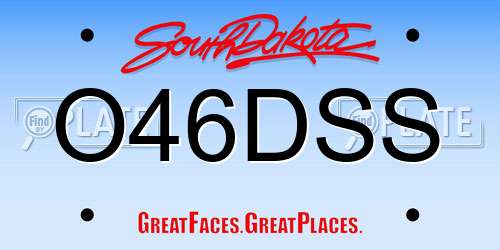 O46DSS South Dakota License Plate