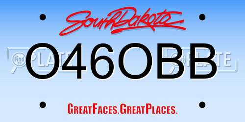 O46OBB South Dakota License Plate