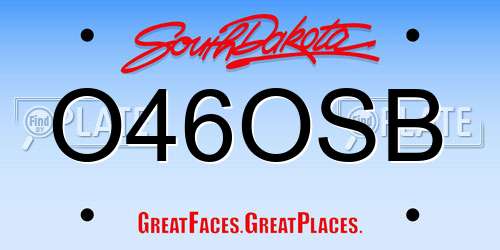 O46OSB South Dakota License Plate