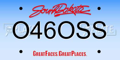 O46OSS South Dakota License Plate