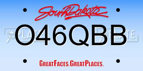 O46QBB South Dakota License Plate