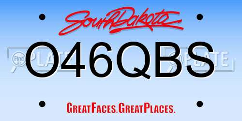 O46QBS South Dakota License Plate