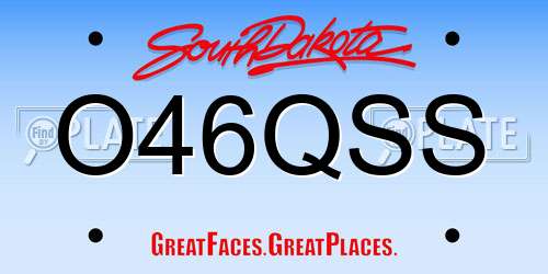 O46QSS South Dakota License Plate