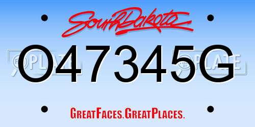 O47345G South Dakota License Plate