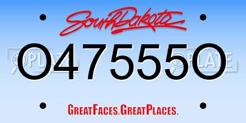 O47555O South Dakota License Plate