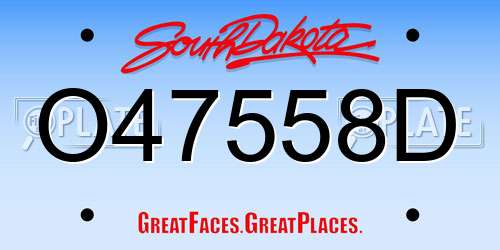 O47558D South Dakota License Plate