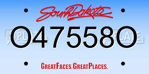 O47558O South Dakota License Plate