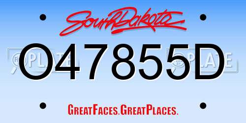 O47855D South Dakota License Plate