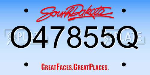 O47855Q South Dakota License Plate