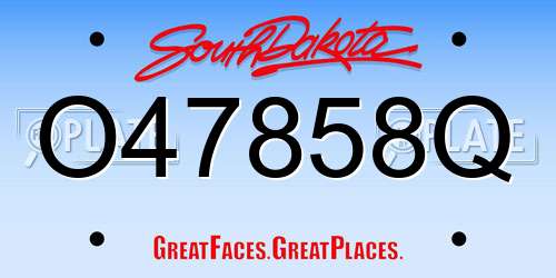 O47858Q South Dakota License Plate