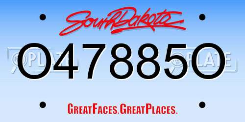 O47885O South Dakota License Plate