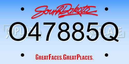 O47885Q South Dakota License Plate