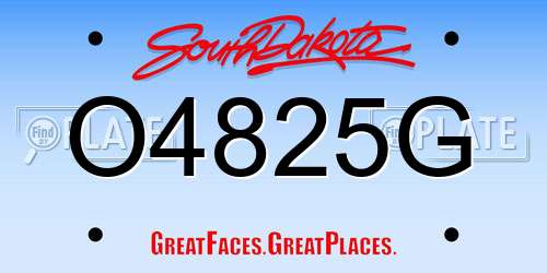 O4825G South Dakota License Plate
