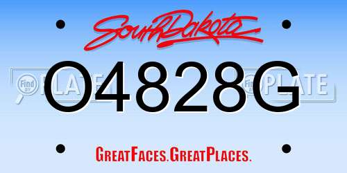 O4828G South Dakota License Plate