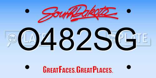 O482SG South Dakota License Plate
