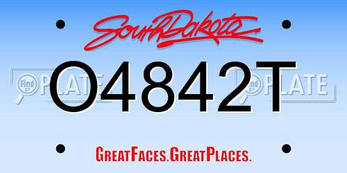 O4842T South Dakota License Plate