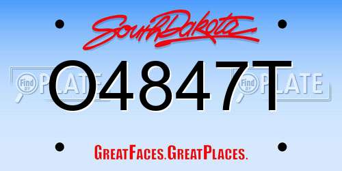O4847T South Dakota License Plate