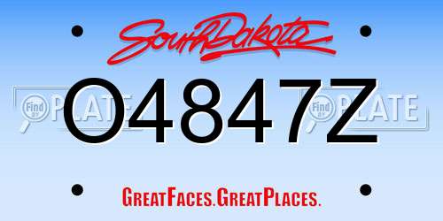 O4847Z South Dakota License Plate