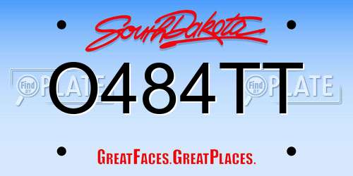 O484TT South Dakota License Plate