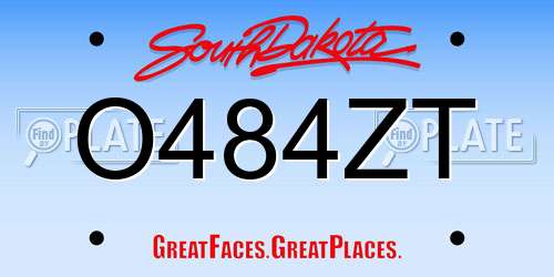 O484ZT South Dakota License Plate