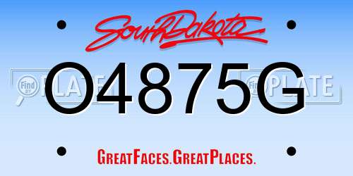 O4875G South Dakota License Plate