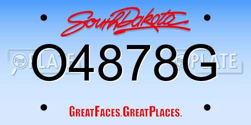 O4878G South Dakota License Plate