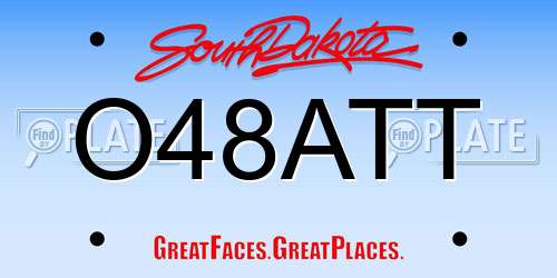 O48ATT South Dakota License Plate