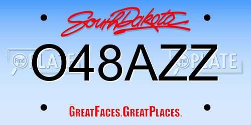 O48AZZ South Dakota License Plate